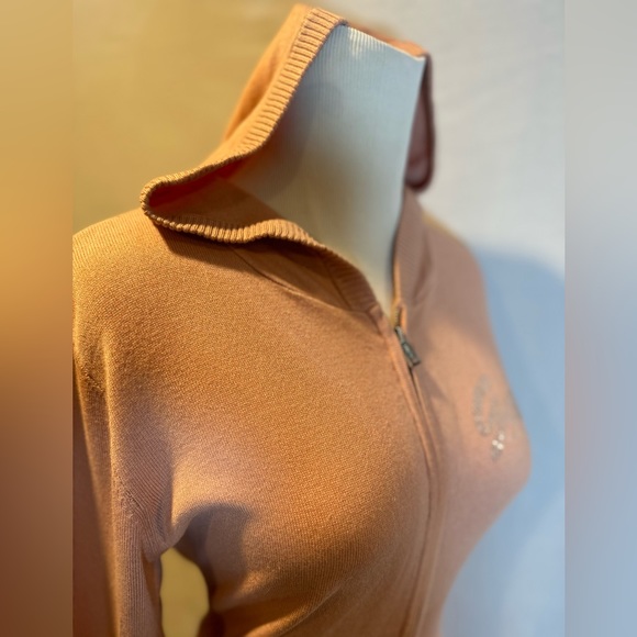 NWT! Guess Bling Sequin Francer Full Zip Sweater Hoodie Pink - Picture 11 of 15